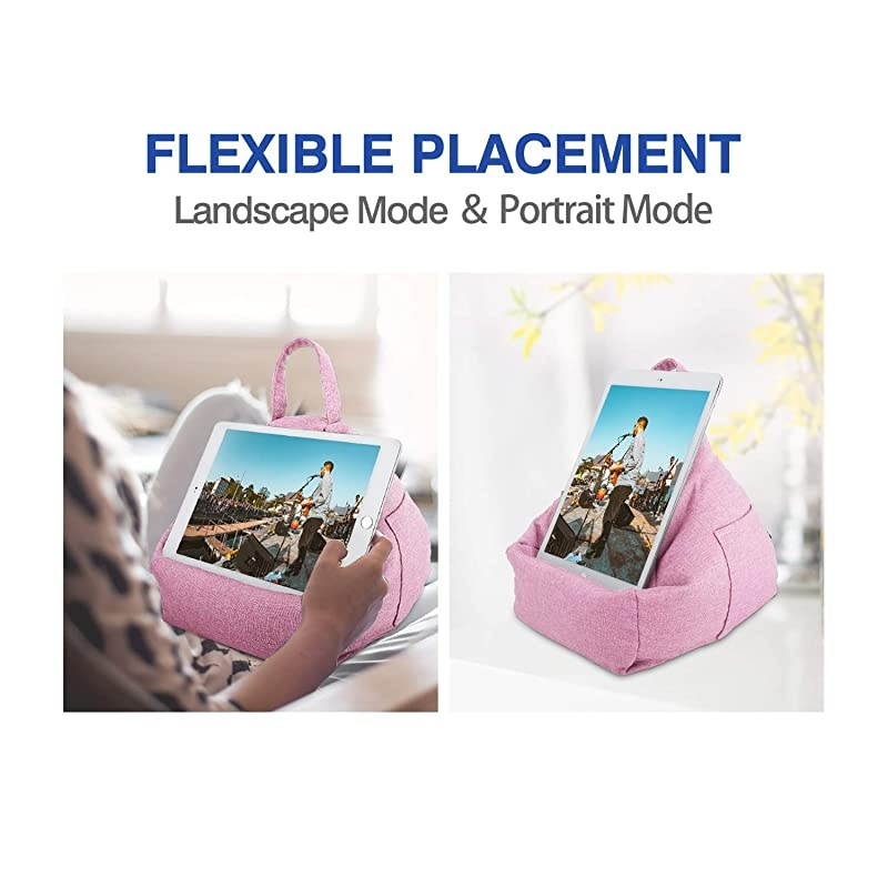 Tablet Pillow Stand Tablet Lap Pillow on Bed Sofa Soft Cushion Holder for Phones Tablets Up to 11quot Fit with iPad 102quot 2019 iPad Air 3 2 iPad Pro 11 202010597 Mini 5Mini 4 Pink