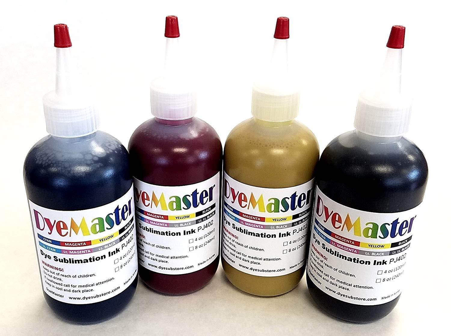 DyeMaster Sublimation Ink, CMYK Combo Pack, 8 oz. (240ml) x 4 bottles