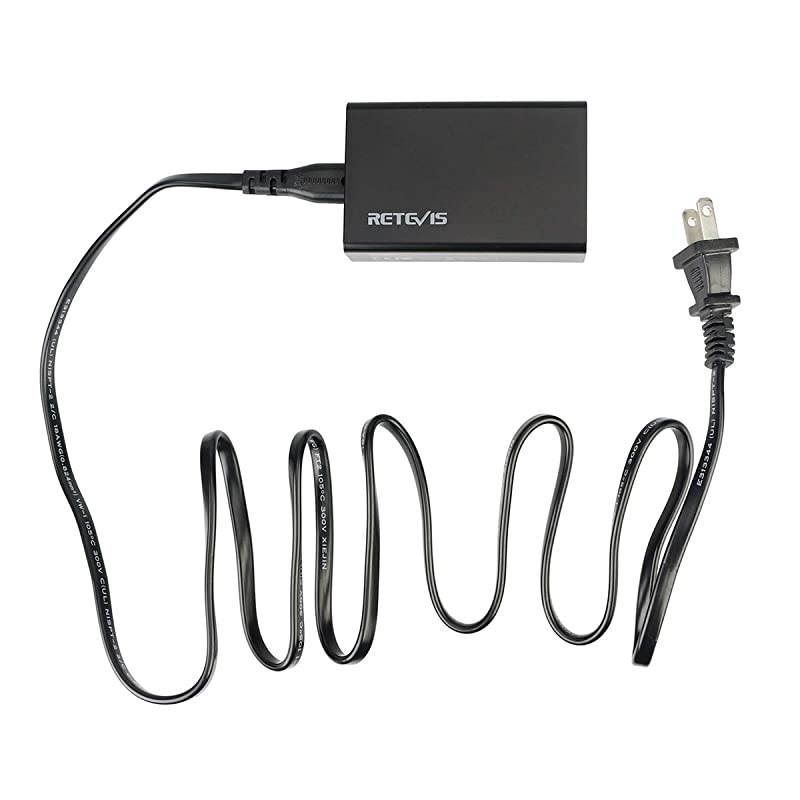 5Port USB Wall Charger Radio Charging Station for iPhone Xs Max XR Galaxy S9 Edge FM Radio Baofeng Cobra HYT 2 Way Radios and More 1 Pack