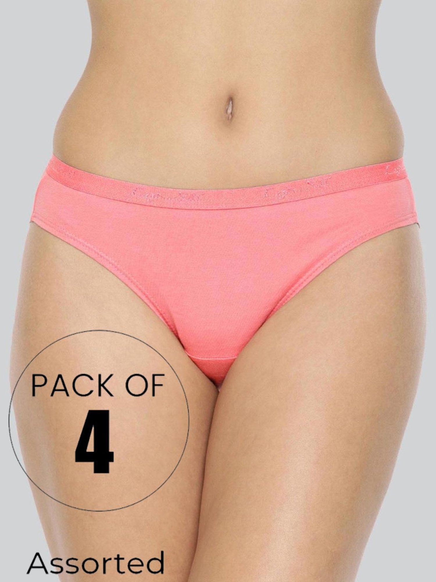 Lyra Assorted Color Cotton Bikini Panties - Pack Of 4