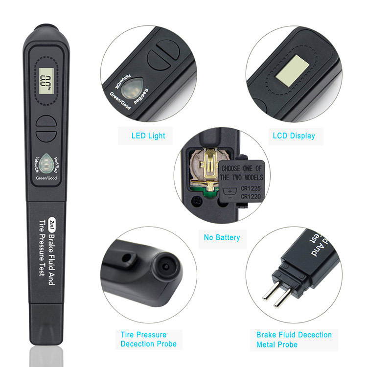 Brake Fluid And Tire Pressure Test Detector