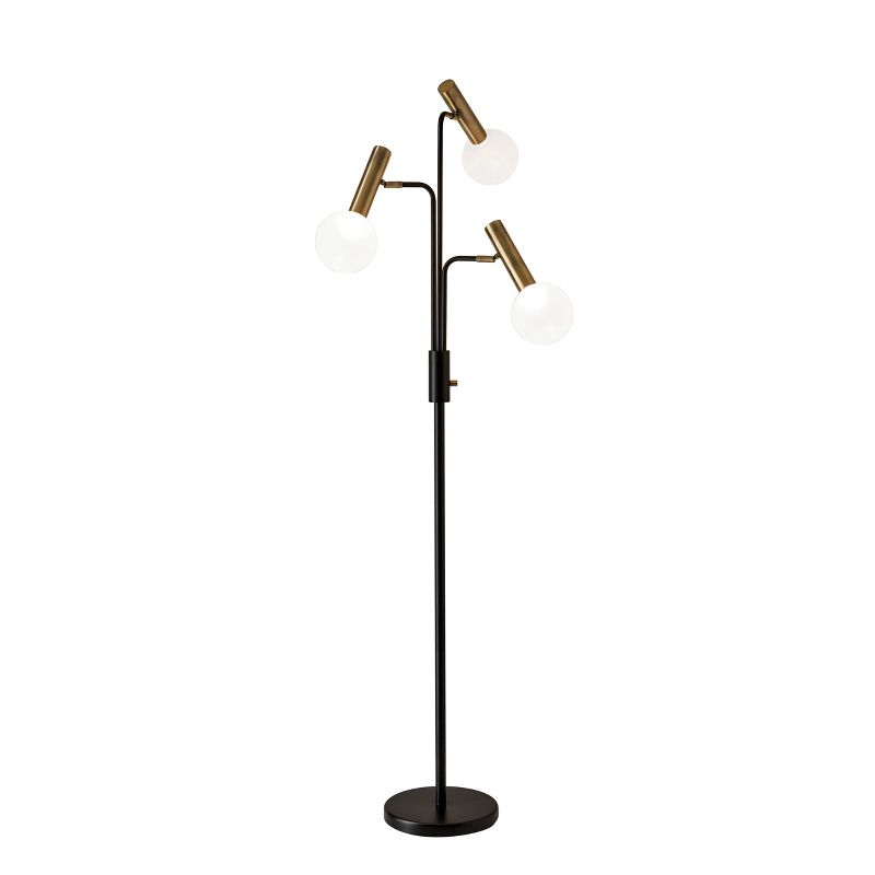 70" Sinclair 3 Arm Floor Lamp (Includes LED Light Bulb) Black - Adesso