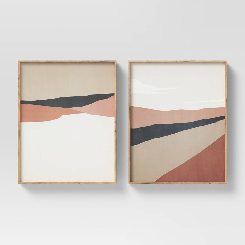 (Set of 2) 16" x 20" Geo Ritual Cape & Road Floating Framed Canvas - Project 62™