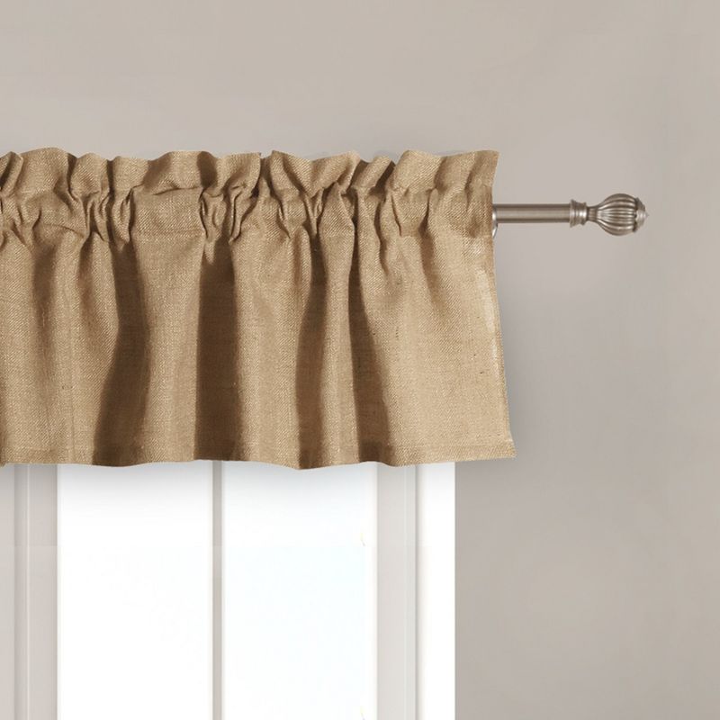 Greenland Home Fashion Burlap Window Valance With 2" header 3" rod pocket - 84"x14" in Natural