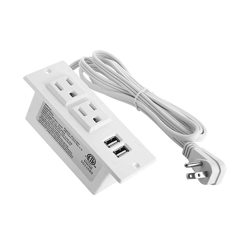 Recessed Power Strip, Recessed Desk Outlet with USB, In Conference Desk Recessed Power Outlets Socket, Desktop Power Grommet with 6.56ft Power Cord