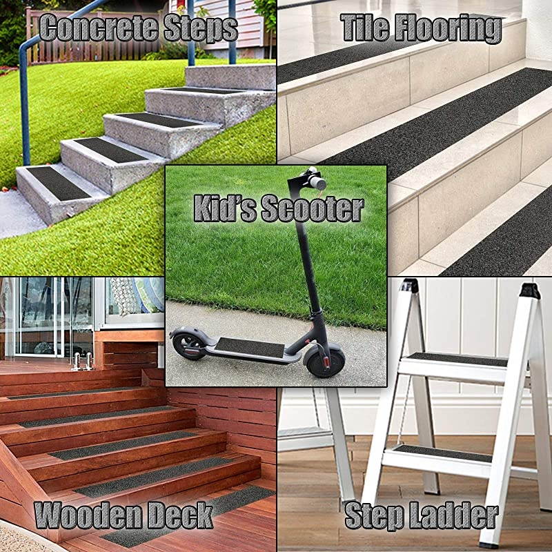 Grip Tape Roll 4 Inch x 30 Foot | AntiSkid Tape with High Traction 80 Grit | Weatherproof Tread for Indoors Outdoors | NonSlip Safety Grippy Pad for Stairs Steps Deck Ladder More