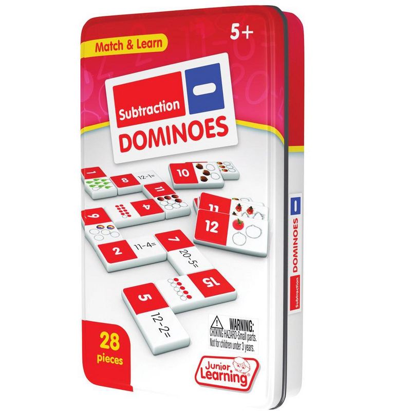 Junior Learning Addition and Subtraction Dominoes Game Set - 56 Dominoes
