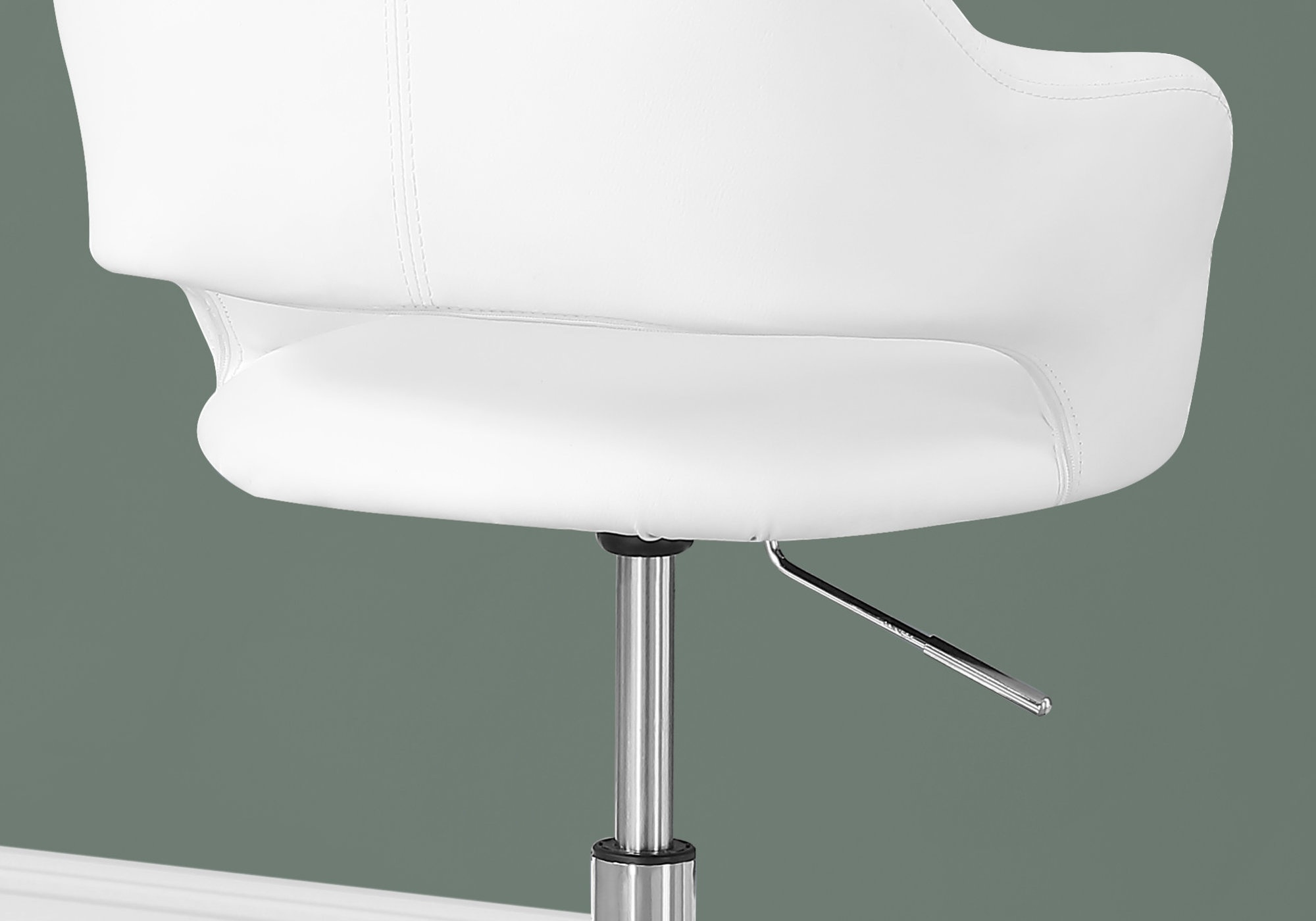 Monarch Specialties Contemporary Office Chair with Chrome Metal Hydraulic Lift Base - White
