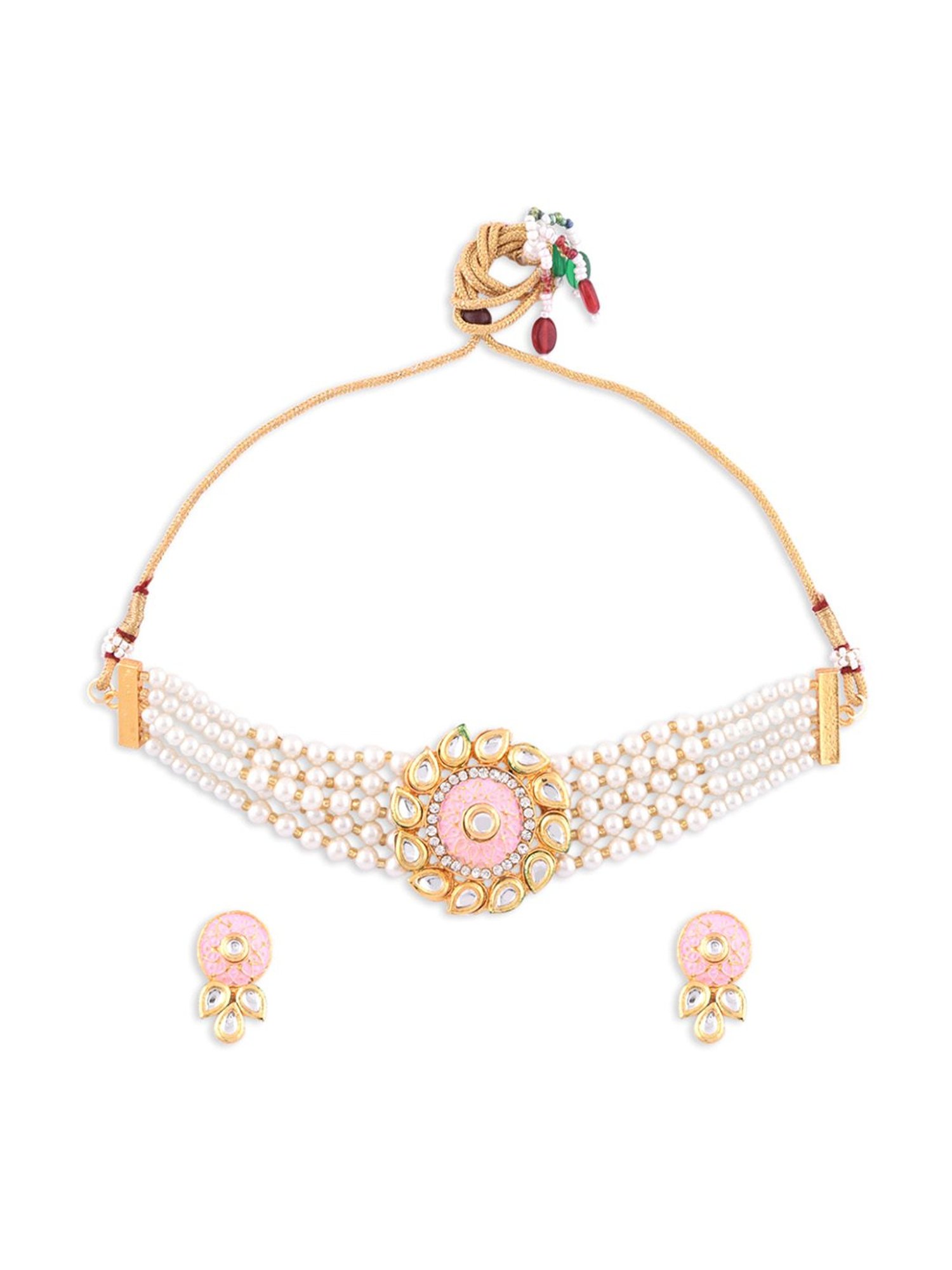 Fida Ethnic Indian Pink Jewellery Set