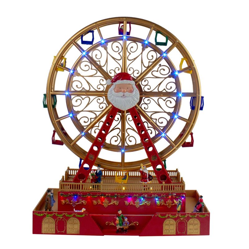 Northlight 20" Red and Gold LED lighted Christmas Big Spinning Ferris Wheel With Holiday Music