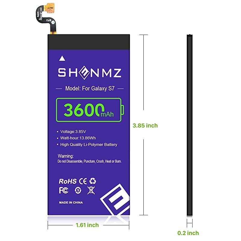 Galaxy S7 Battery 3600mAh LiPolymer Internal Battery EBBG930ABE Replacement Battery for Samsung Galaxy S7 G930 G930V G930A G930T G930P with Complete Replacement Kits 18 Months Warranty