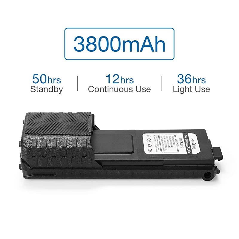 BL5L 3800mAh Extended Battery Compatible with UV5R RD5R UV5RTP UV5R Plus Original Pack Black