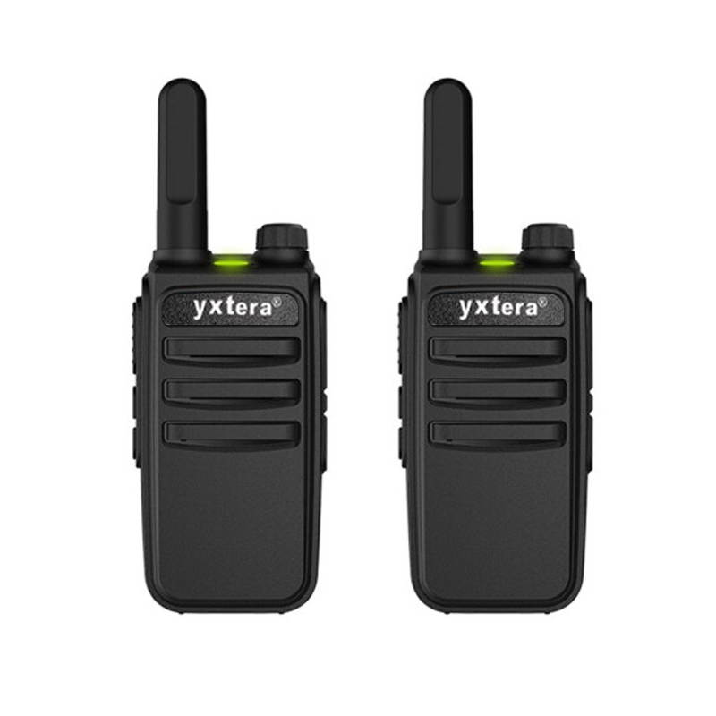 2pcs Mini walkie talkies Rechargeable Long Range with earpiece and mic, UHF Handheld Transceiver wokitokis radios with Li-ion Battery and Charger