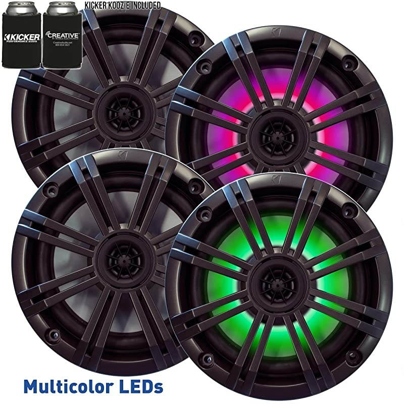 6.5" Charcoal LED Marine Speakers (QTY 4) 2 pairs of OEM replacement speakers