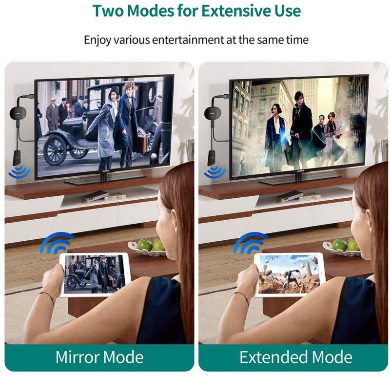 MPIO Wireless HDMI Display Dongle Adapter, 4K Wi-Fi Streaming Video Receiver for iPhone/iPad/Android/iOS/Windows/PC to HD TV/Monitor/Projector,Wi-Fi Display Adapter Support Miracast Airplay DLNA