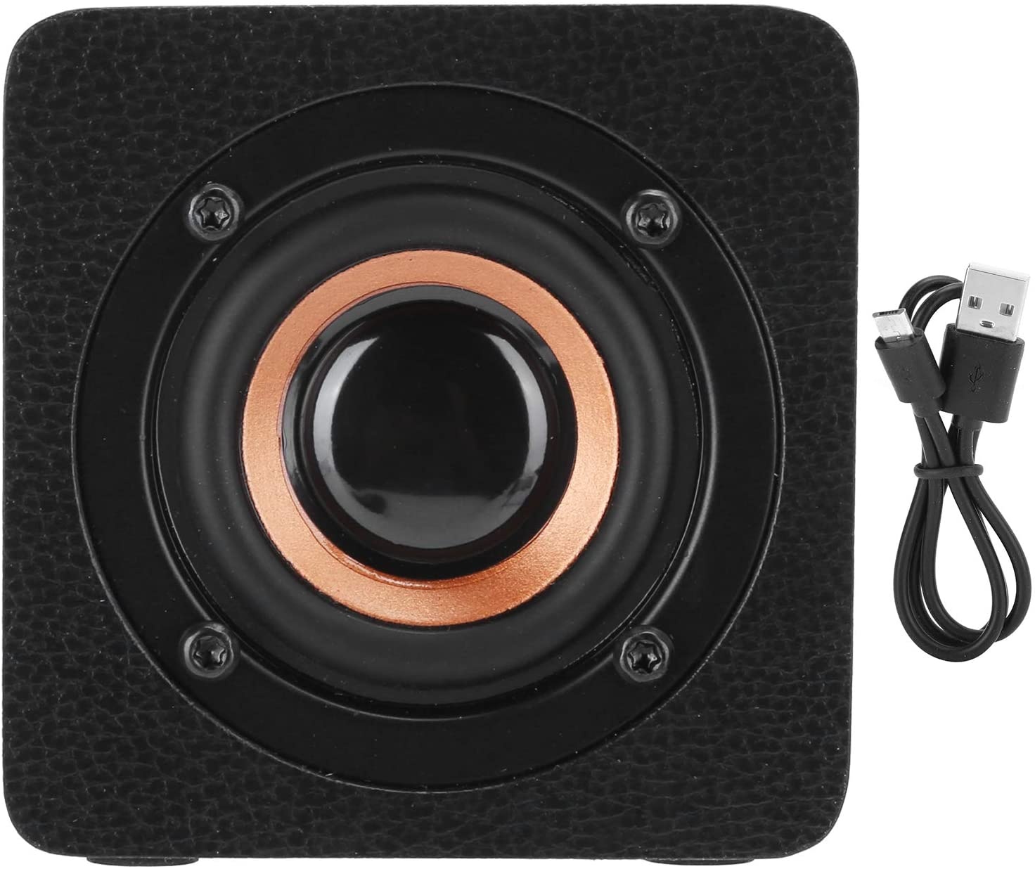 01 Wireless Wood Durable Bluetooth Speaker, Loudspeaker, 3W Lightweight for Bathroom Home(Black Skin Pattern)