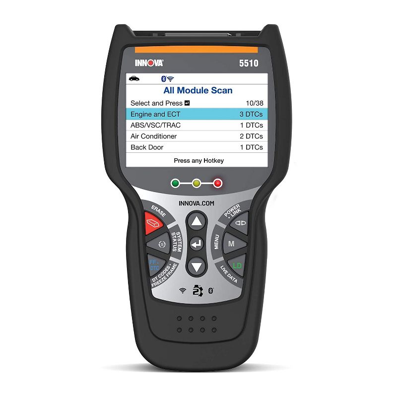 INNOVA 5510 CarScan Tech OBD2 Scanner Code Reader Tool with Live Data, Tire Pressure, and Transmission Temperature Read for Vehicle Diagnostics
