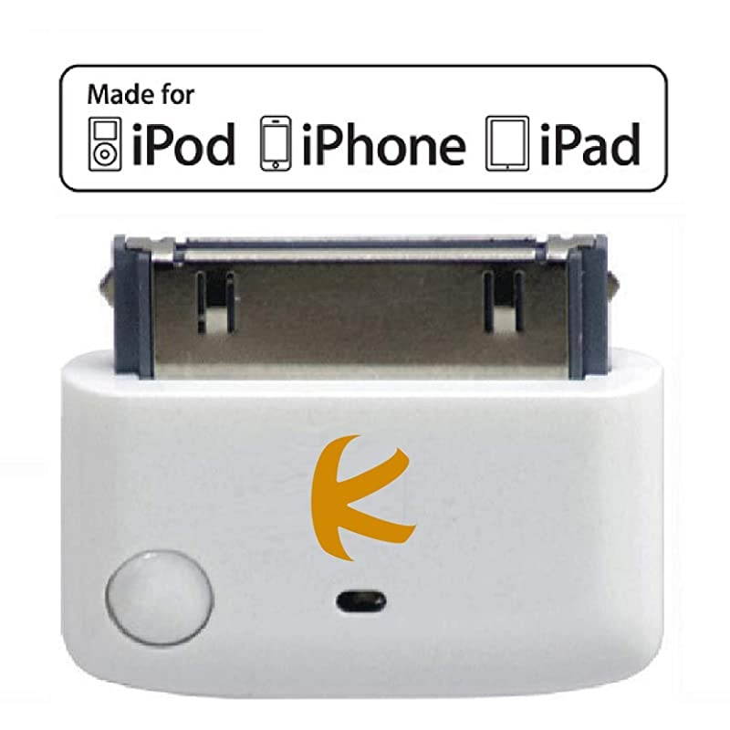 i10 (White) : Apple MFi Certified Bluetooth Splitter Transmitter (to 2 Stereo Receivers).Compatible to Apple iPod,iPhone,iPad with 30-pin connector.Compatible streaming to 2 Sets Apple AirPods.