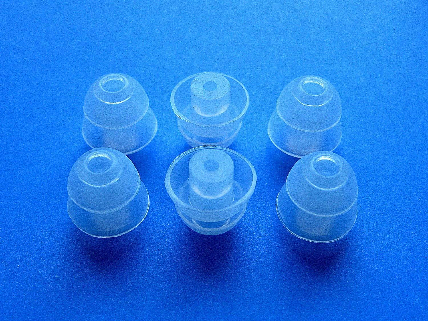 6 Small (S) Clear Double (2 Layer) Flange Earbuds Eartips Set Compatible with Shure SE110, SE115, SE210, SE315, SE420, SE425, SE530 PTH, SE535 in Ear Earphones Headsets