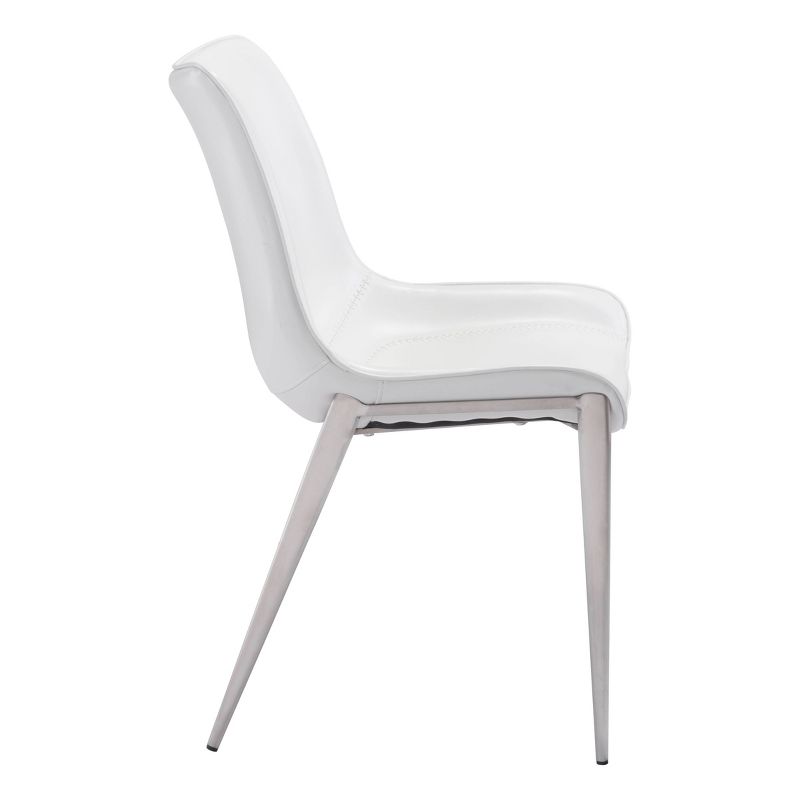 Set of 2 Encanto Dining Chairs White/Silver - ZM Home