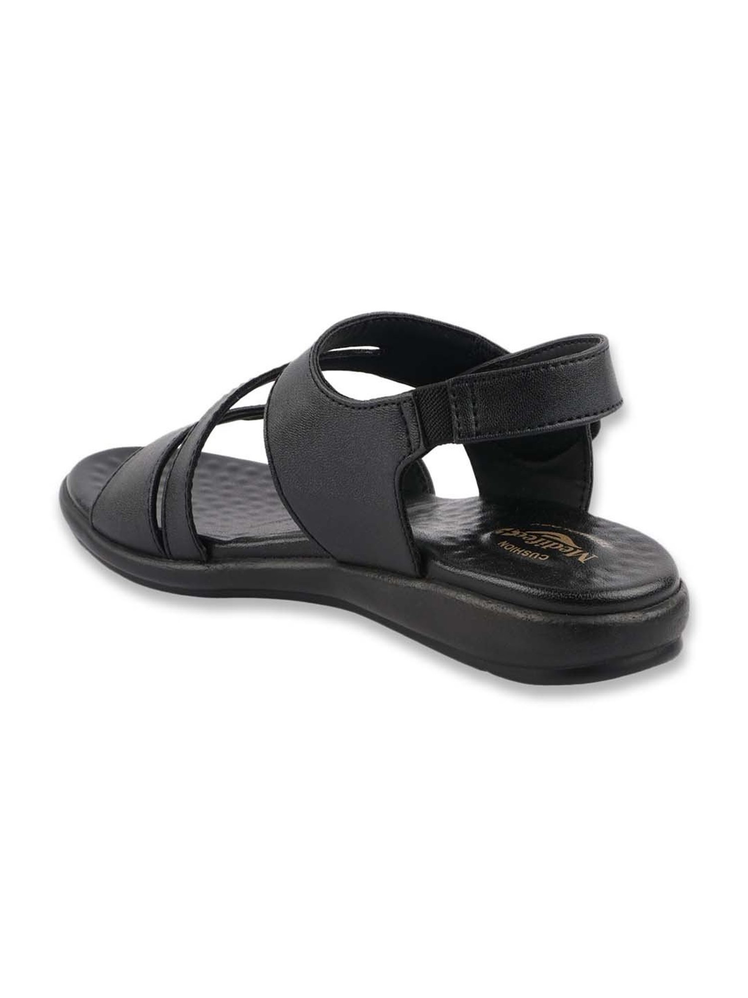 MediFeet Women's Black Ankle Strap Sandals