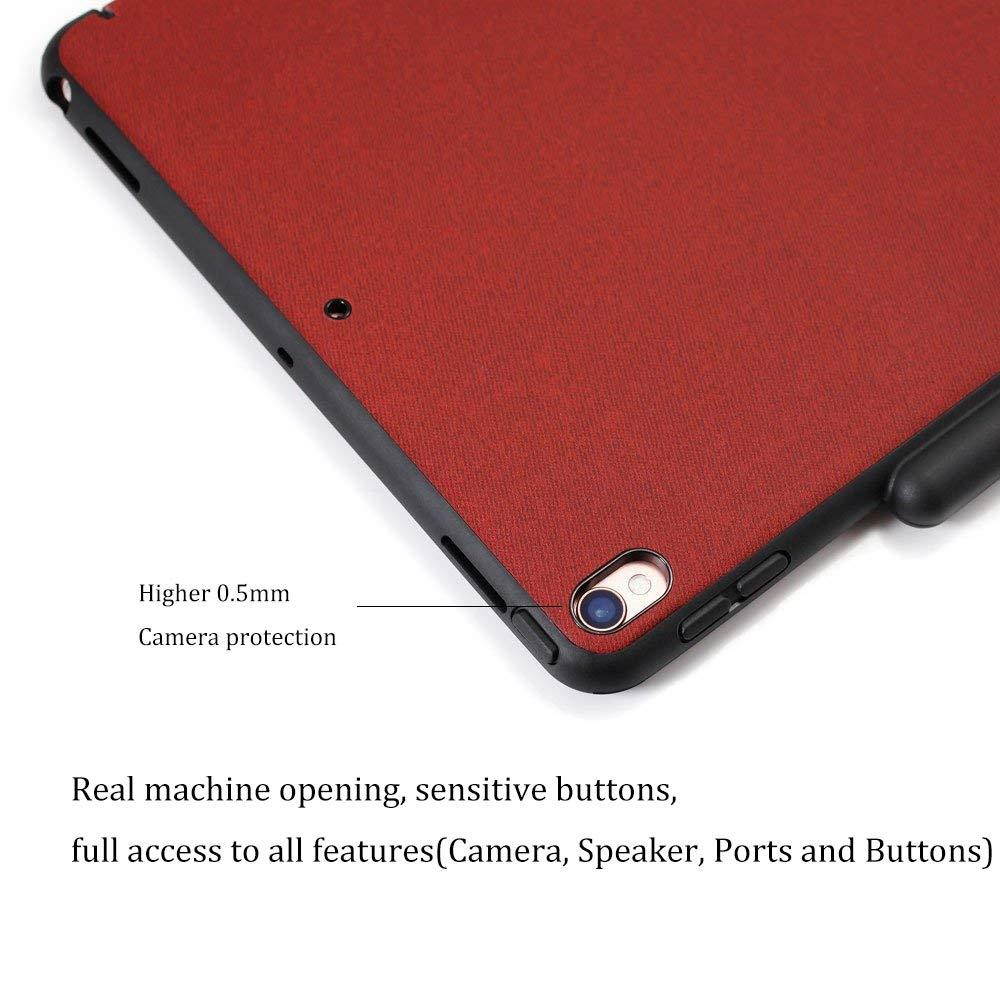 Maxace iPad Air 3rd Generation 2019 Case, Auto Sleep/Wake, with Apple Pencil Holder, Smart Stand Folio Cover for iPad Air 3rd Gen 2019/iPad Pro 10.5 2017 - Red