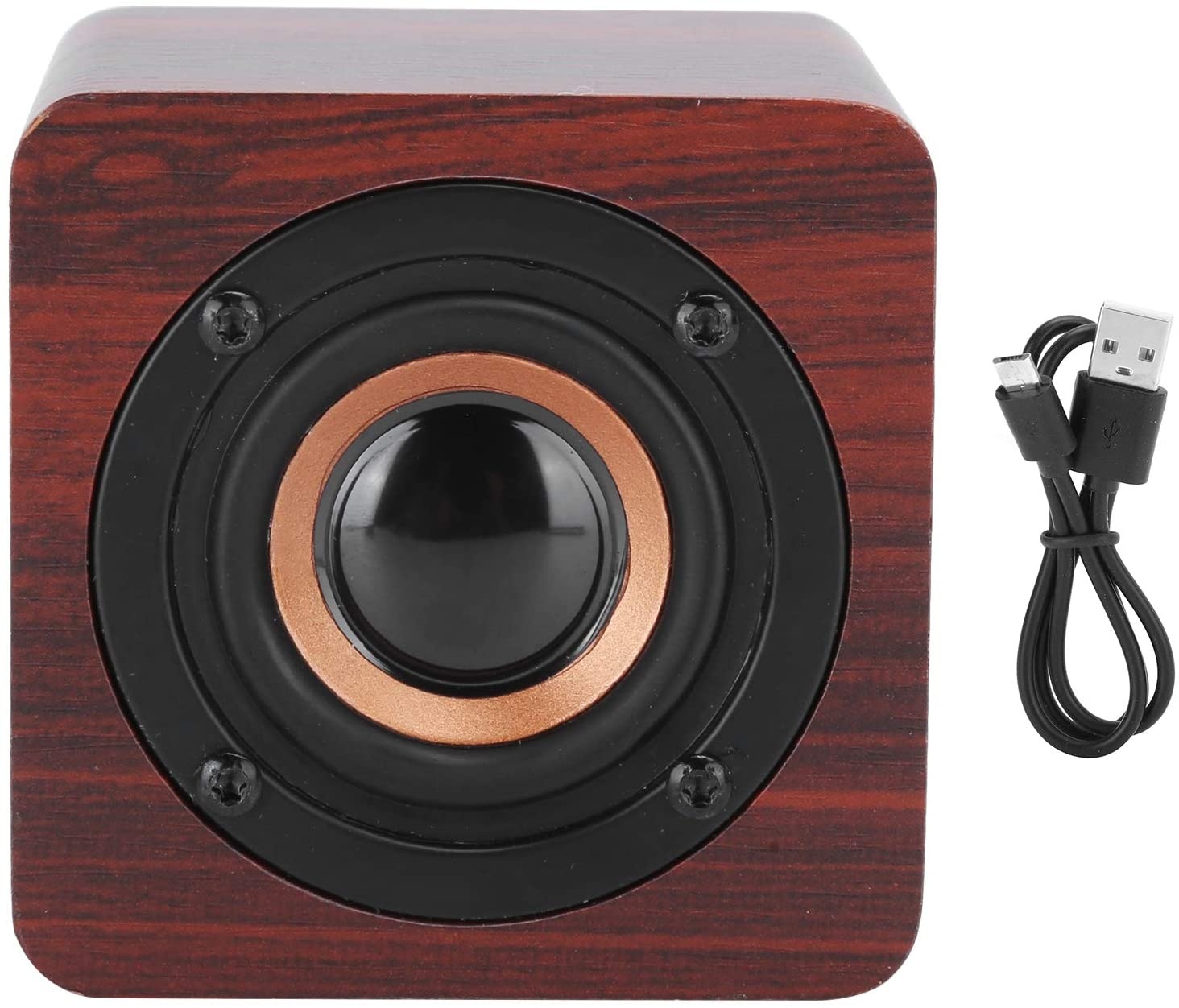 01 Wireless Wood Durable Bluetooth Speaker, Loudspeaker, 3W Lightweight for Bathroom Home(Red Wood Grain)