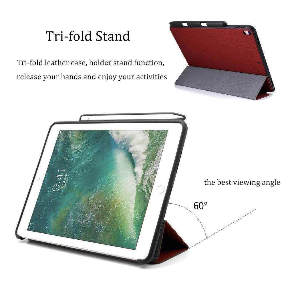 Maxace iPad Air 3rd Generation 2019 Case, Auto Sleep/Wake, with Apple Pencil Holder, Smart Stand Folio Cover for iPad Air 3rd Gen 2019/iPad Pro 10.5 2017 - Red