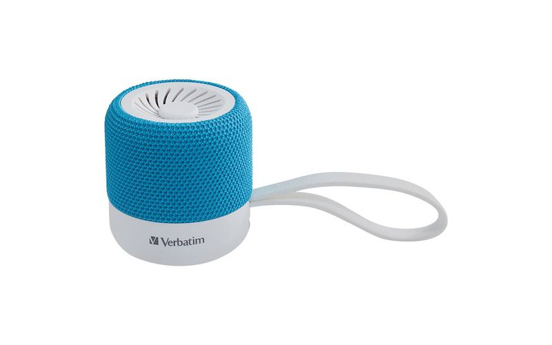 Verbatim Portable Bluetooth Speaker System - Teal - 100 Hz to 20 kHz - TrueWireless Stereo - Battery Rechargeable