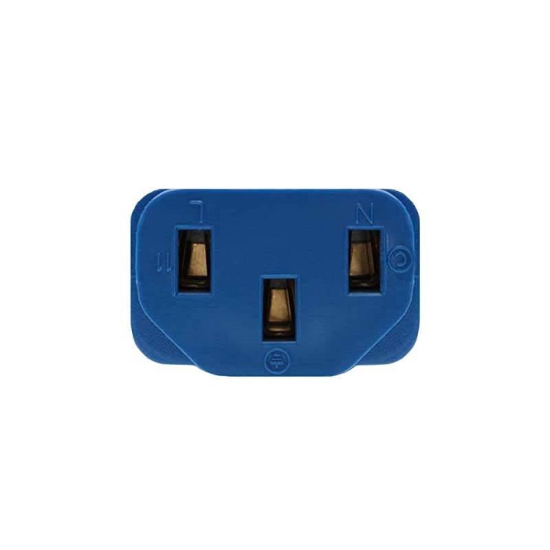 6ft Standard Computer Power Cord NEMA 515P to IEC 320 C1318 AWG Replacement AC Power Cable for PC or Monitor 125V 10A Blue