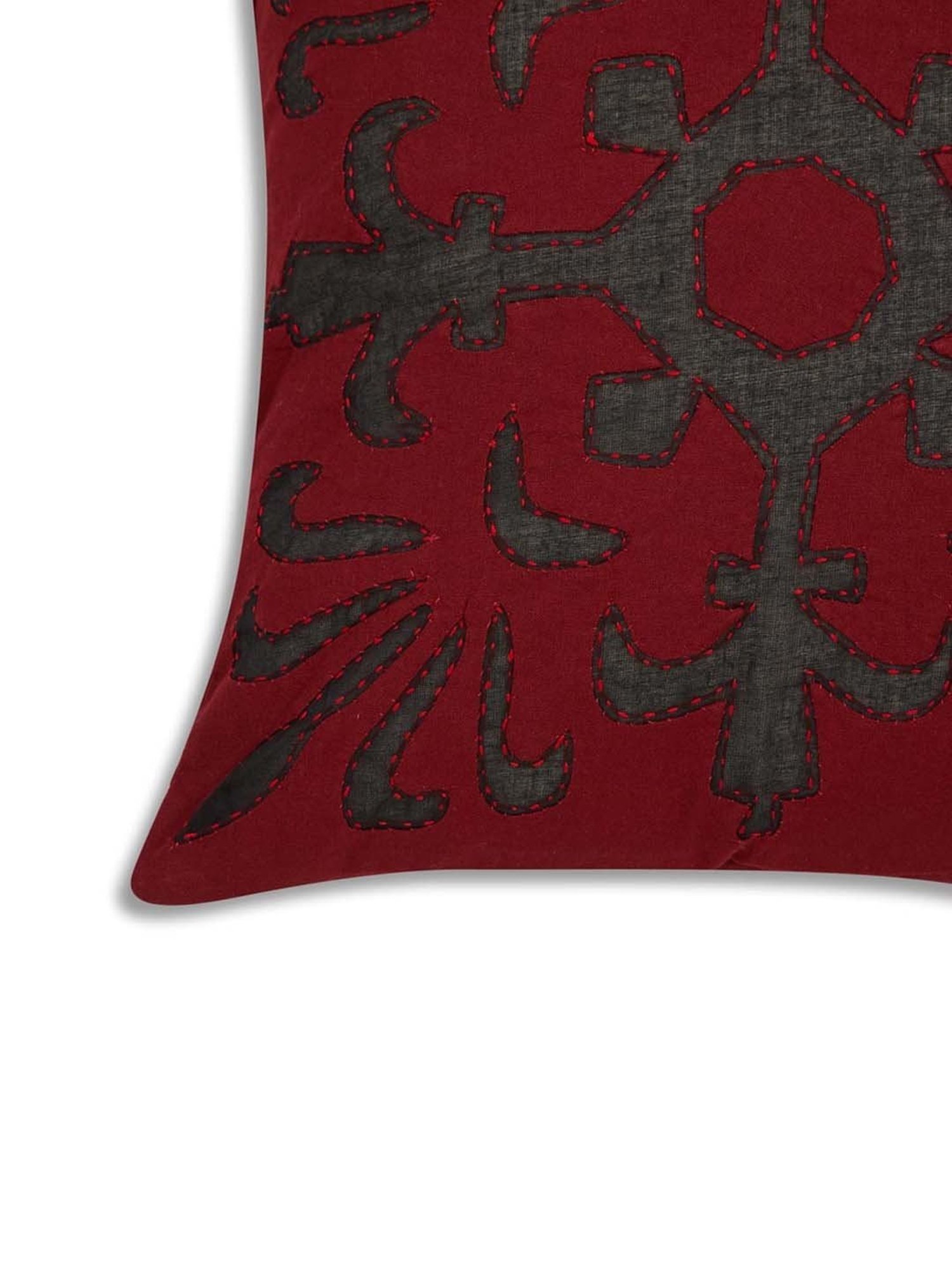 Fabindia Miran Red Cotton Cushion Cover
