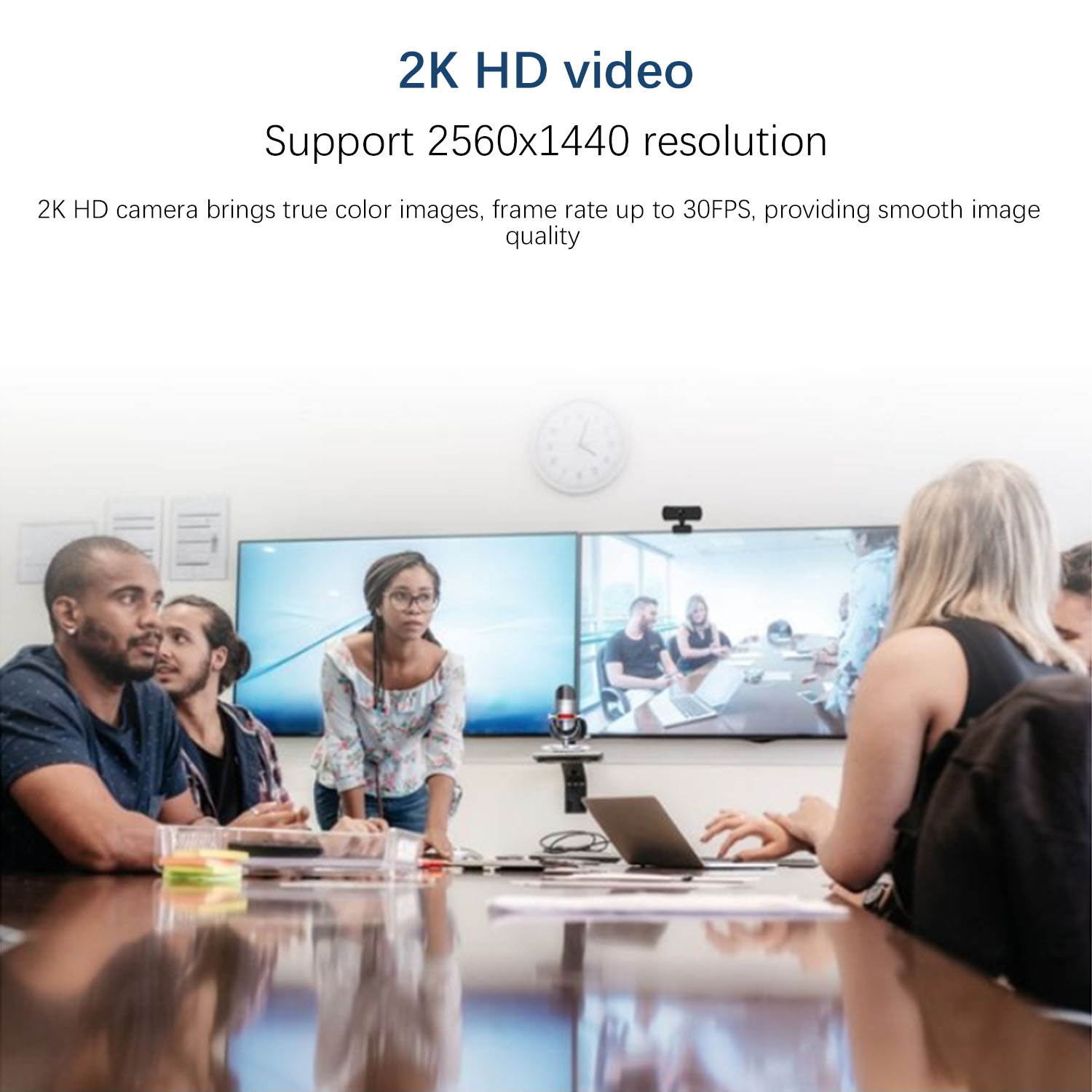 PTN 1080P Webcam,2K HD Webcam with Microphone, 360&deg; Rotation Computer Webcam, Plug & Play, for Online Calling,Conferencing, Zoom,Skype,Facetime,YouTube, Laptop,Desktop