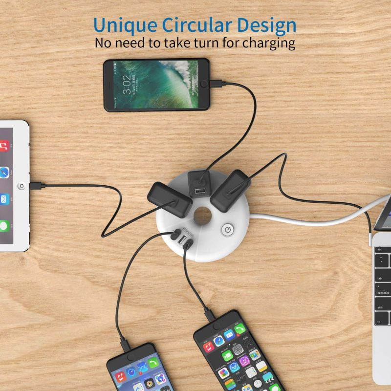 NTONPOWER Flat Plug Power Strip with USB Bundle, 3 Outlets Compact Power Strip with 5 ft Cord and 10 ft Long Extension Cord, Right Angle Plug, Wall Mount for Office, Home, Nightstand, Dorm Essentials