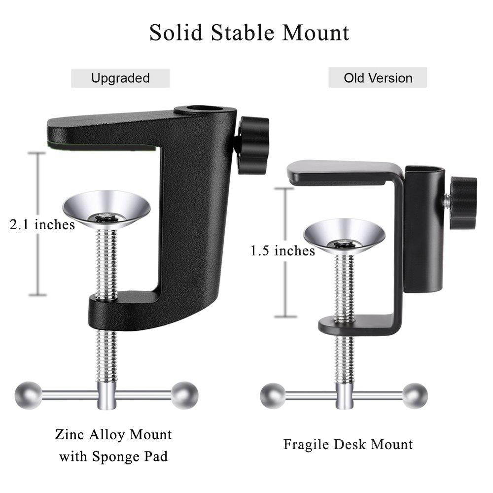 Etubby [Heavy Duty] Microphone Stand Suspension Mic Clip Adjustable Boom Studio Scissor Arm Stand with Screw Adapter & Cable Management for Blue Yeti Snowball Microphone