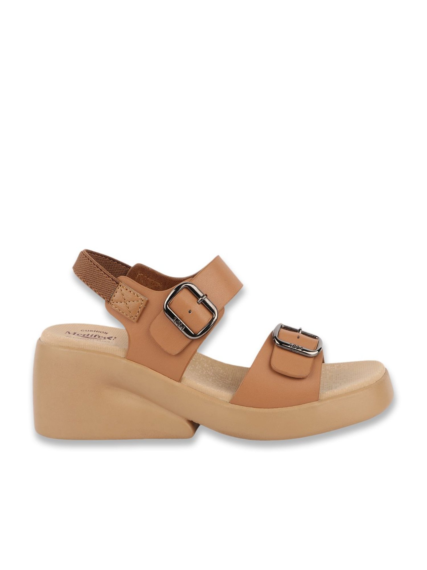 MediFeet Women's Beige Sling Back Wedges