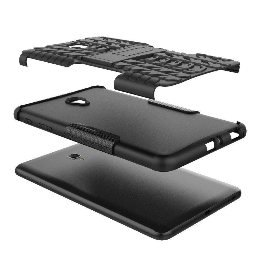 For Tab T380 Case, Hybrid Rugged Heavy Duty Hard Case Cover with Kickstand for Samsung Galaxy Tab A 8.0 2017 SM-T380/T385 / Tab A2 S 2017 (XW/Red)