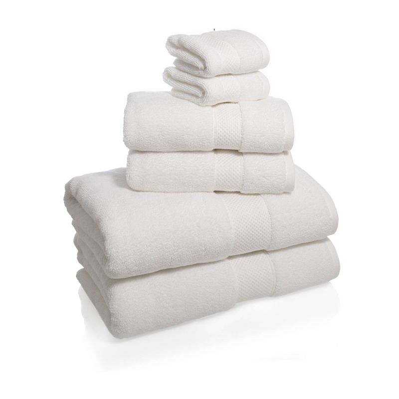 6pc Luxe Ultra Absorbent 100% Cotton Bath Towel Set White - Alfred Sung Home