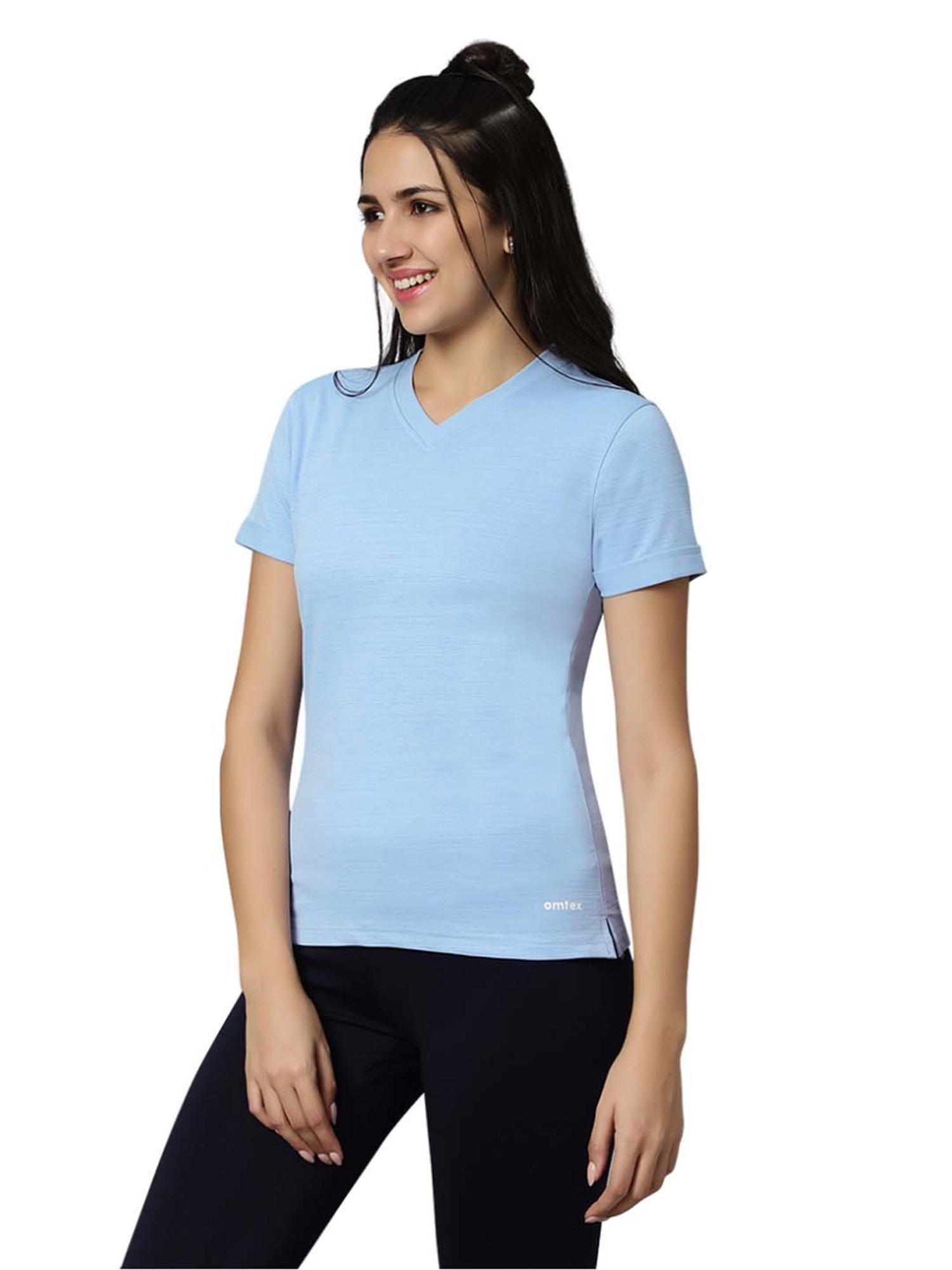 Omtex Blue Regular Fit Sports T-Shirt