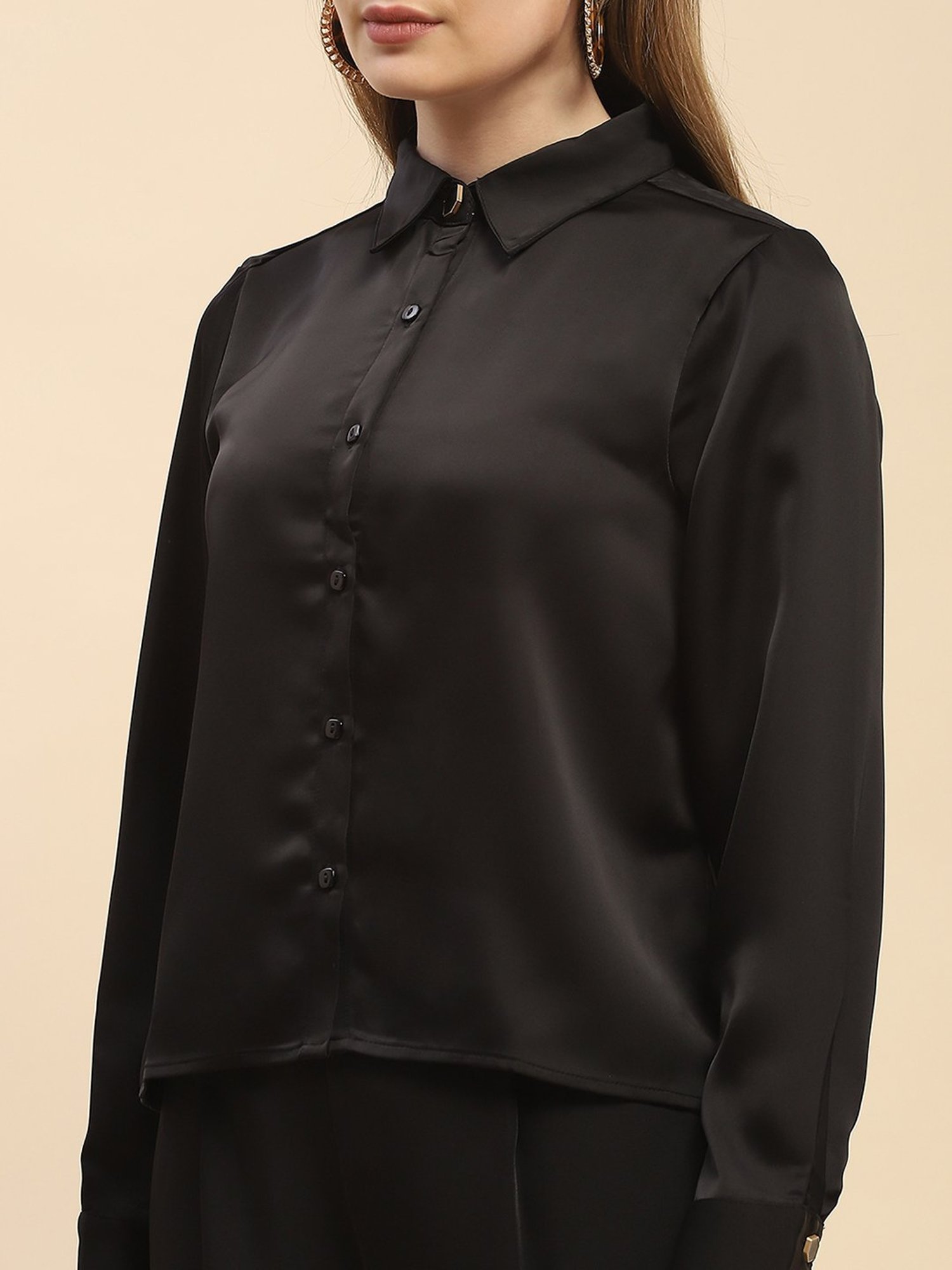 Camla Black Regular Fit Shirt