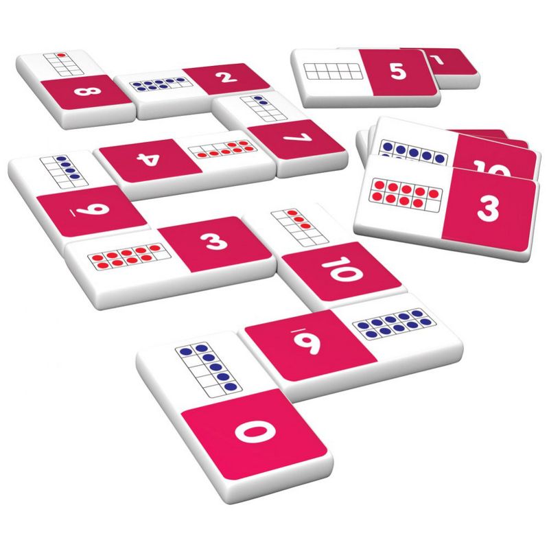 Junior Learning Ten Frame and First Words Dominoes Game Set - 56 Dominoes