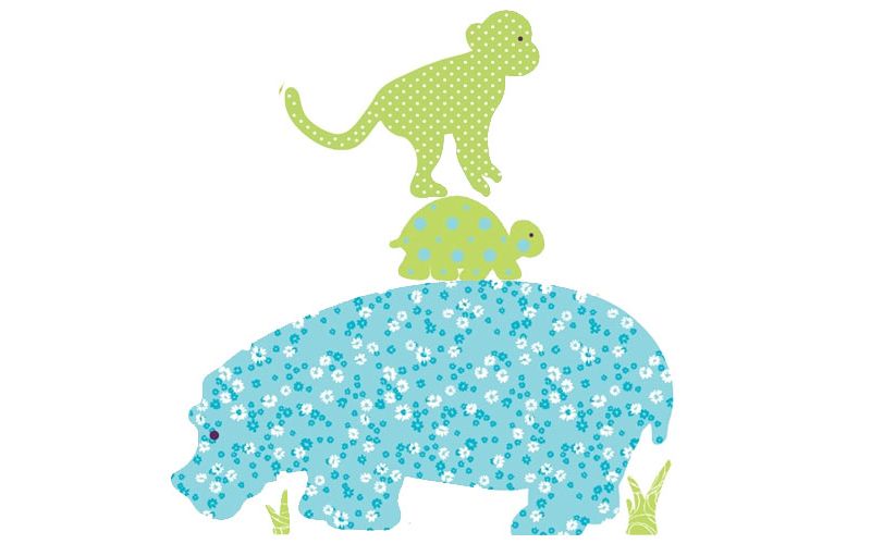 Colorful Animal Silhouettes Large Wall Accent Sticker Set - Roommates..