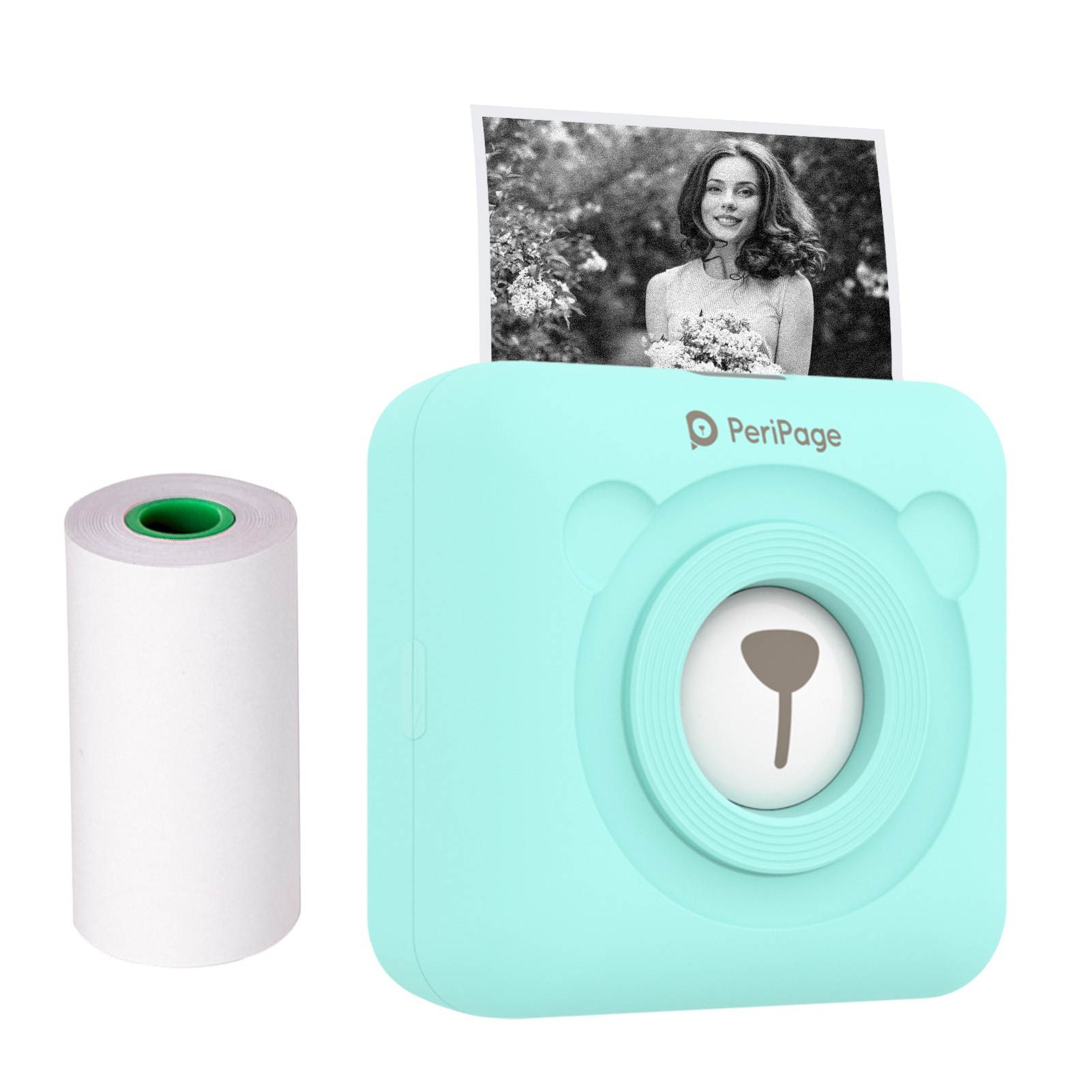 PeriPage Mini Pocket Wireless BT Thermal Printer Picture Photo Label Memo Receipt Paper Printer AR Photo Function with USB Cable Support for Android iOS Smartphone Windows