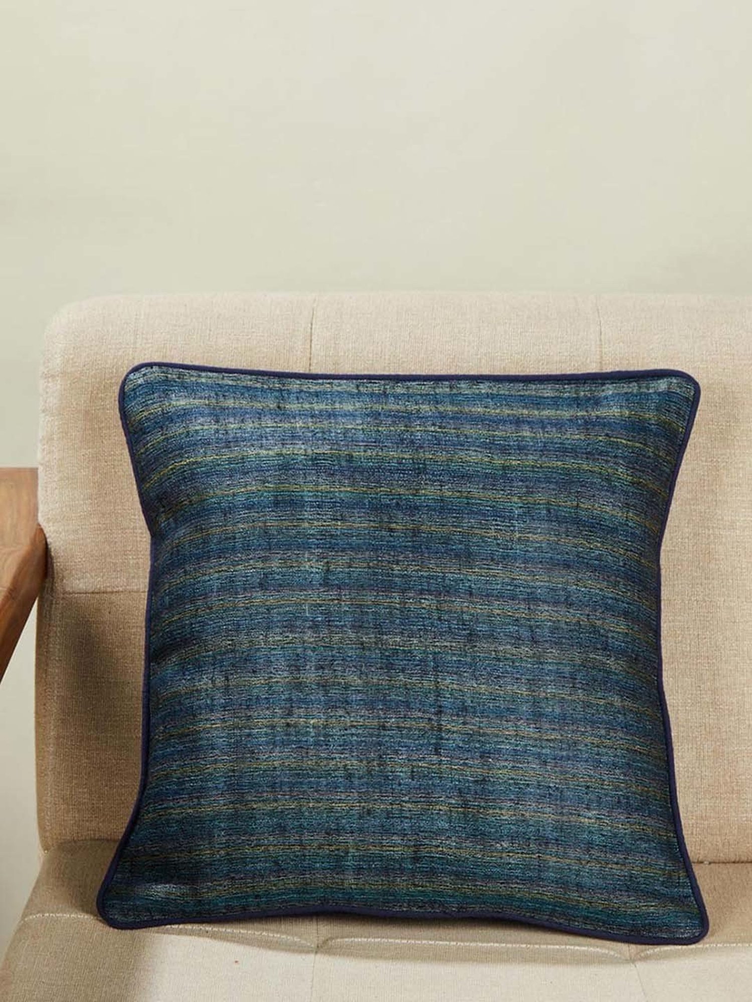 Fabindia Deeva -Tasar Black Silk Cushion Cover