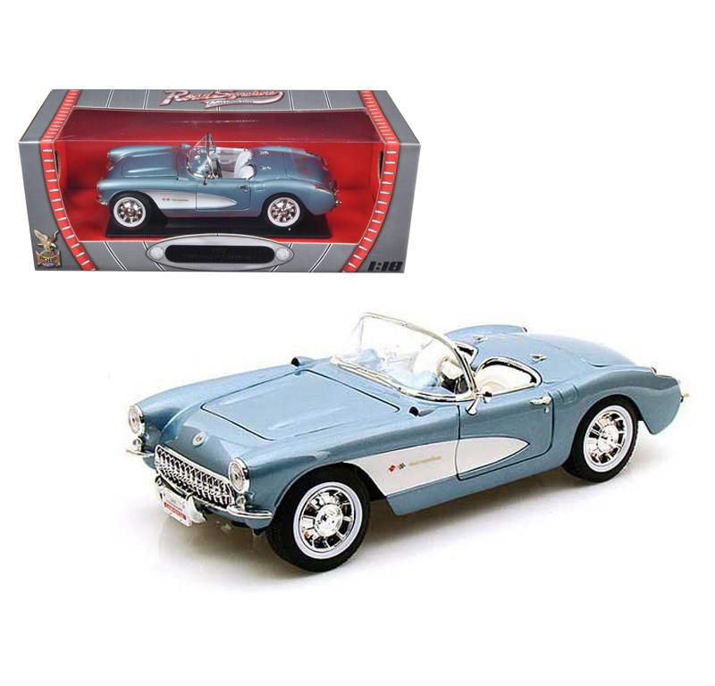 1957 Chevrolet Corvette Convertible Blue 1/18 Diecast Car Model by Road Signature
