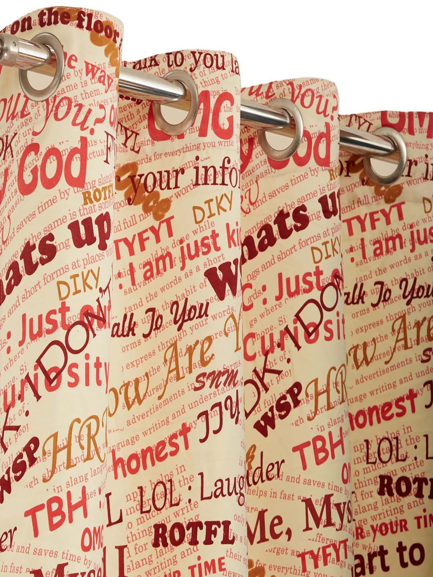 Swayam Text Sigma Eyelet Window Curtain - Single Piece (5 Ft)