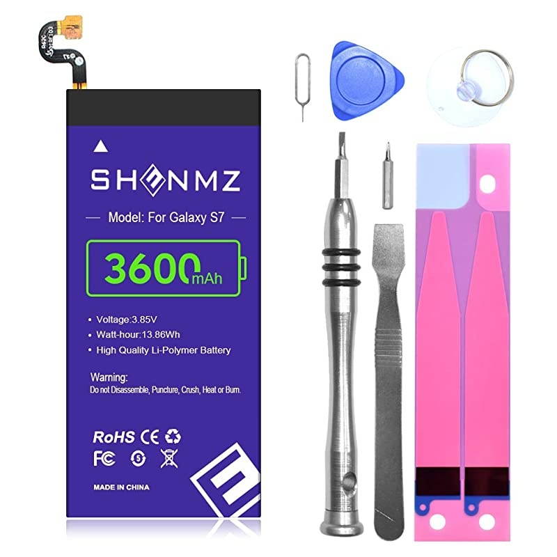 Galaxy S7 Battery 3600mAh LiPolymer Internal Battery EBBG930ABE Replacement Battery for Samsung Galaxy S7 G930 G930V G930A G930T G930P with Complete Replacement Kits 18 Months Warranty
