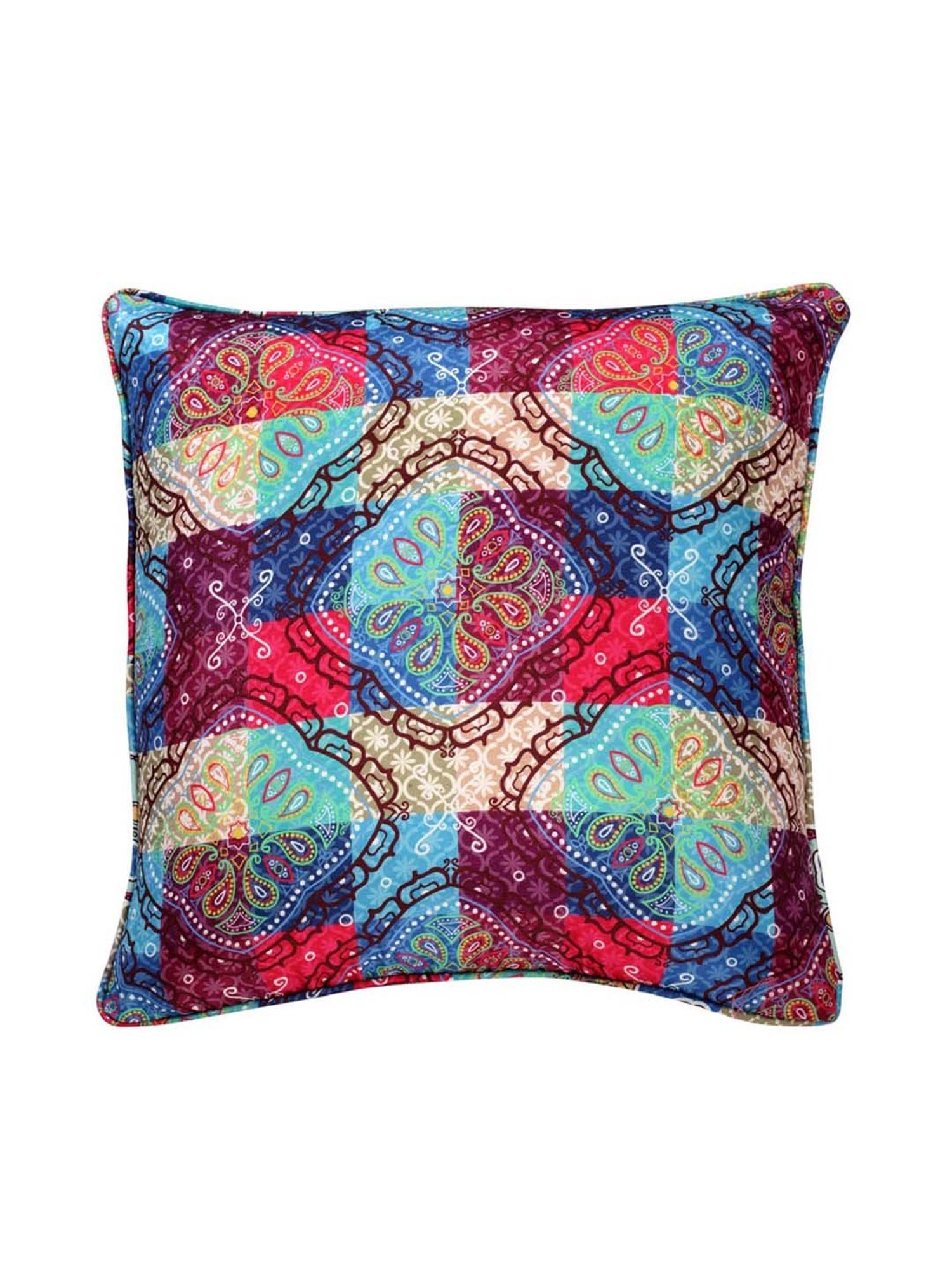 Swayam Multicolor Cotton 40 cm x 40 cm Cushion Covers - Set of 2