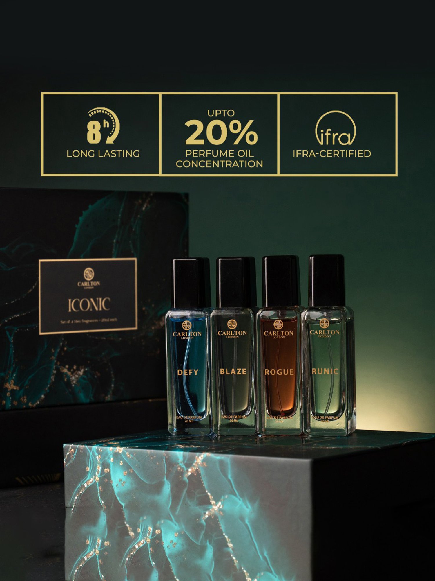 Carlton London Iconic Gift Set Eau de Parfum for Men - Set of 4
