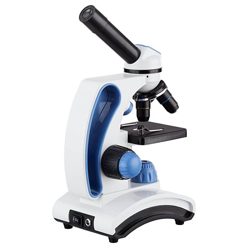 M162C-2L-PB10-WM"Awarded 2018 Best Students and Kids Microscope Kit" - 40X-1000X Dual Light All Metal Microscope with Slides and Microscope Book