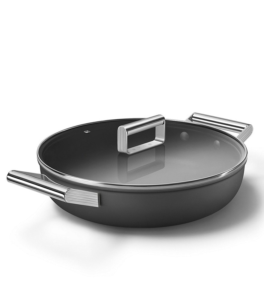 Smeg 50's Retro Style Nonstick 4-Quart Covered Saute and Brasier Pan